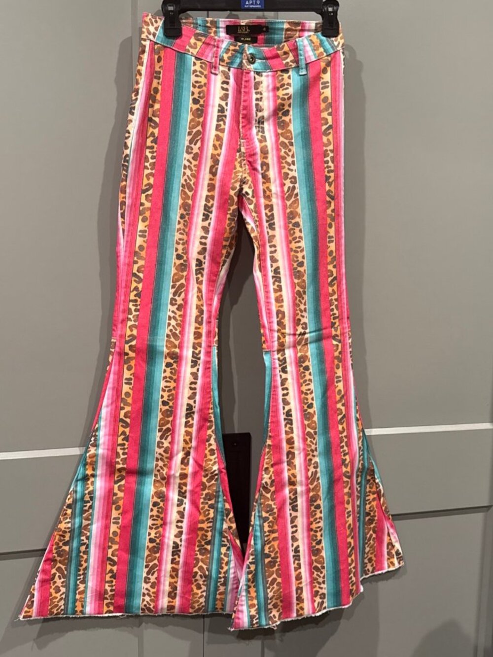 L & B - Lucky & Blessed Pull-On Bell-Bottom Hippie Pants - 4